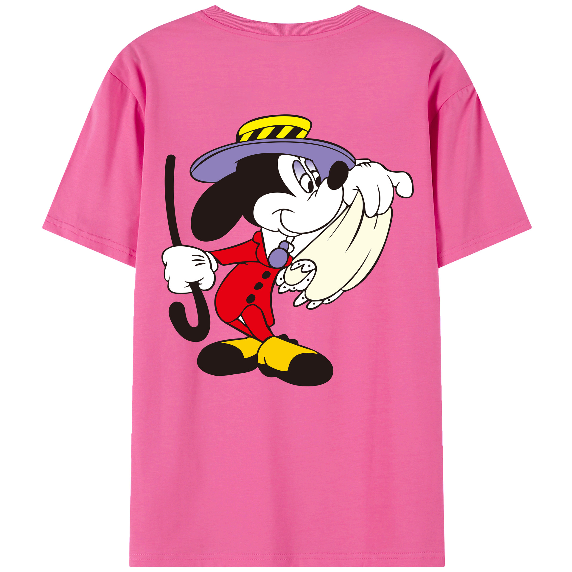 （画像用） ミッキーマウス Mickey Mouse レディース半袖Tシャツ(バックプリント)
